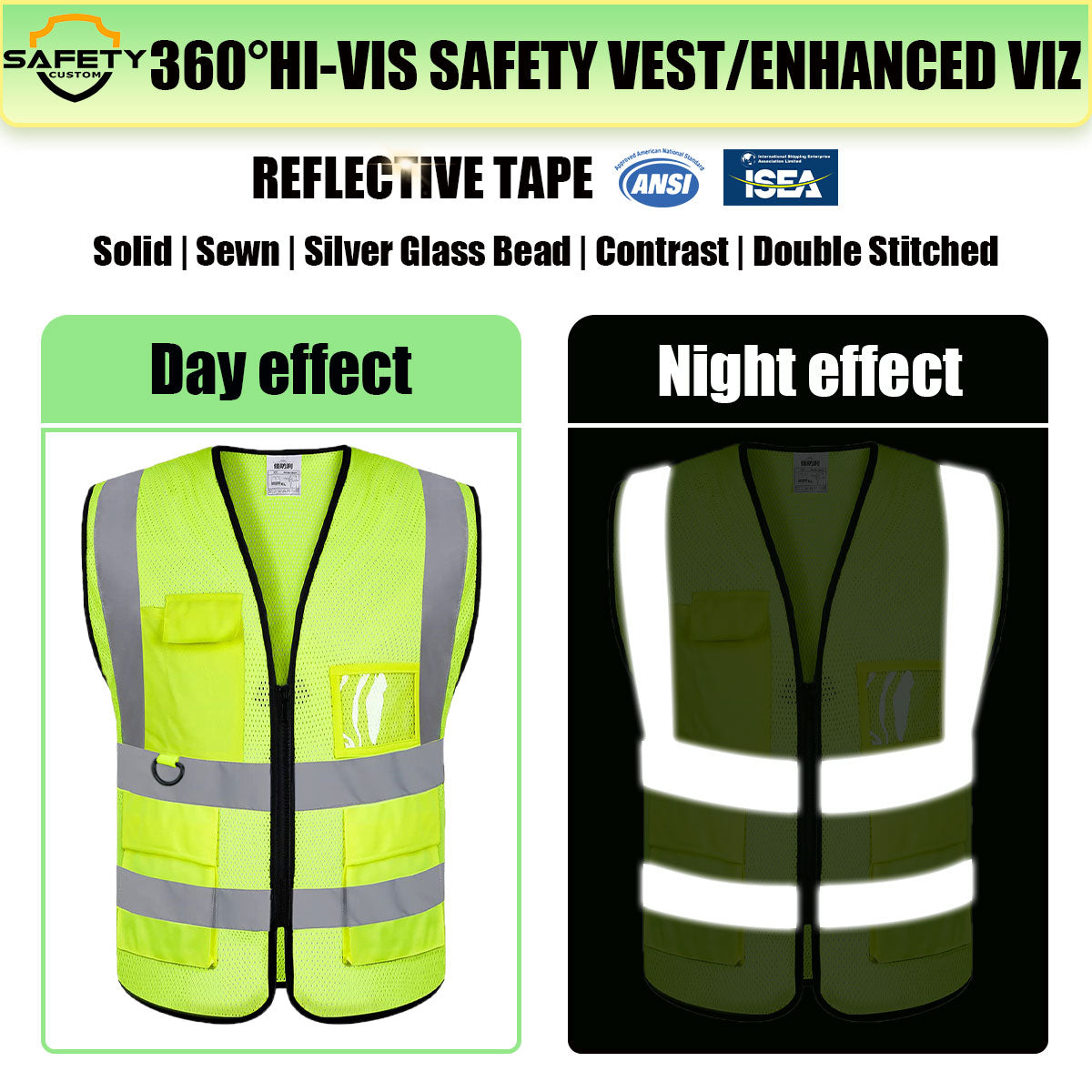 Custom mesh safety vest customize hi vis vest reflective vest with logo yellow vest  S M L XL XXL