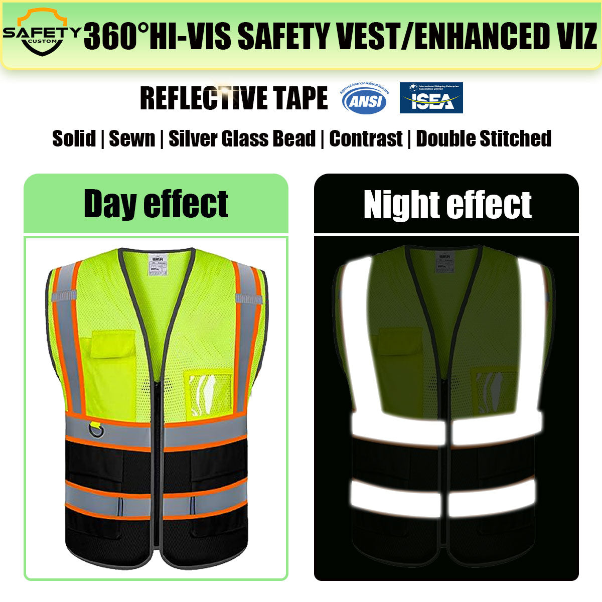 custom logo safety vest no minimum custom reflective vest design your own hi vis vest ANSI/ISEA construction vest with logo