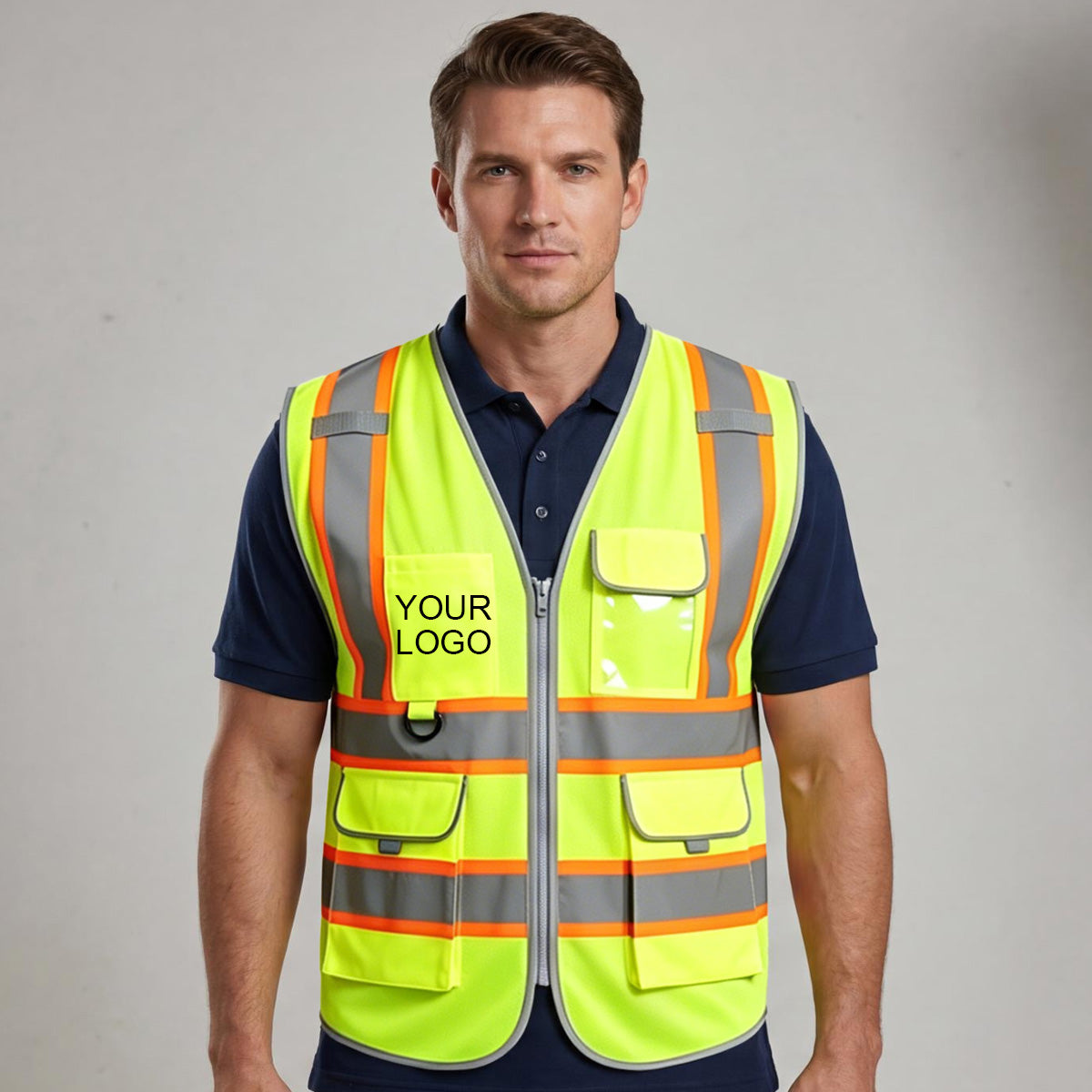 ANSI Class 2 Hi Vis Work Vest for Construction