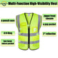 Multifunctional reflective workwear with zipper class 2 safety vest construction vests bulk safety vest personalized printing and design logo