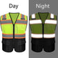 Free custom safety vest hi vis reflective vest mesh with company logo pockets zipper personalized printed Customize construction traffic security work vest class 2 yellow safety vest