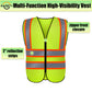 safety vest with custom logo reflective vest class 2 with pocket custom logo safety vest yellow hi vis vest size S M L XL XXL