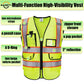 printed safety vests multifunctional pocket custom reflective vest customized mesh safety vest yellow orange red green blue safety vest 