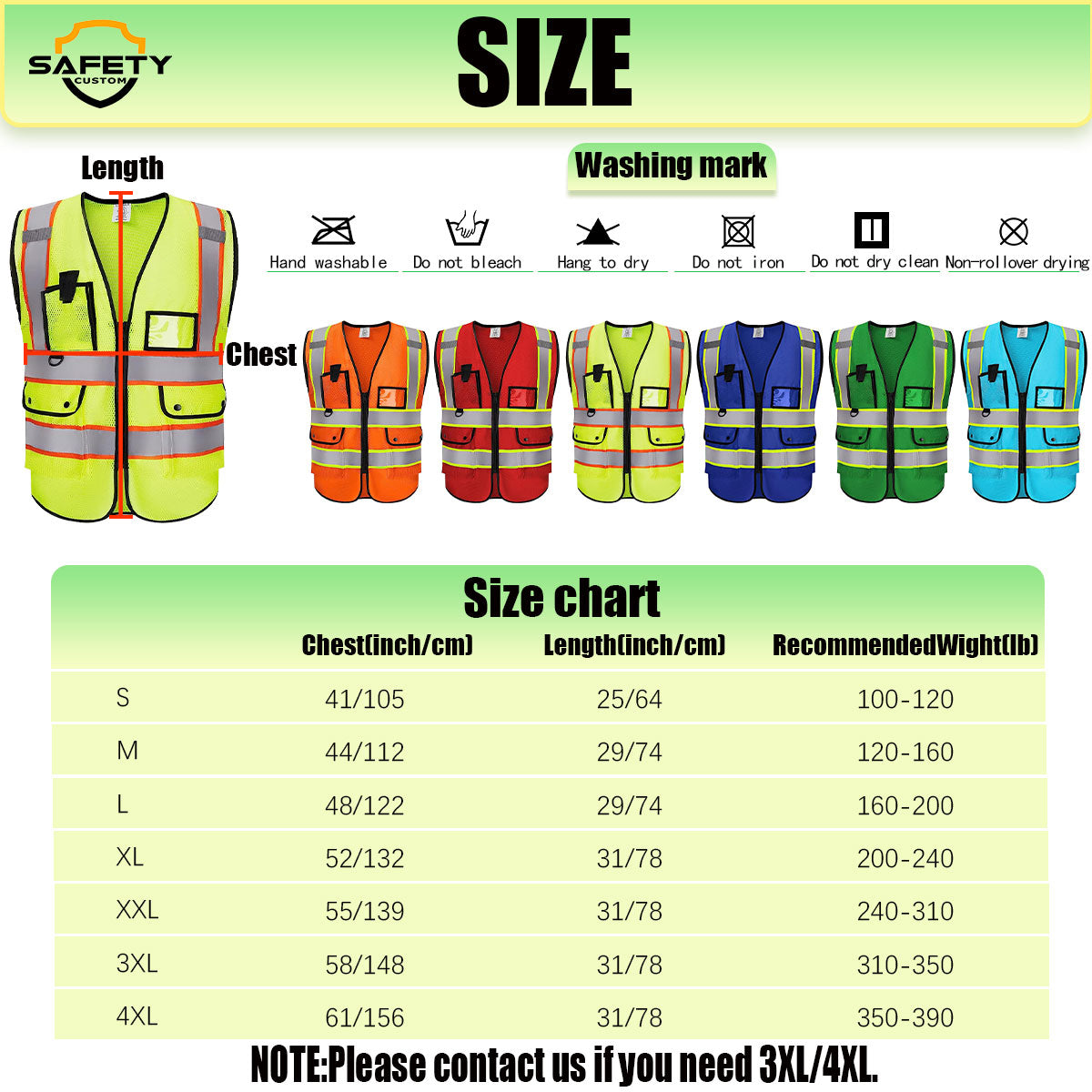 custom high visibility vest with logo custom logo safety vest no minimum for work personalized construction vest print own design for free