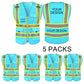 Custom Safety Vest LOGO Customized Hi Vis Reflective with Pockets and Zipper High Visibility Vest ANSI/ISEA 107 Class 2 Type R Compliant