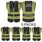 Custom Safety Vest LOGO Customized Hi Vis Reflective with Pockets and Zipper High Visibility Vest ANSI/ISEA 107 Class 2 Type R Compliant