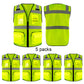 Gilet de sécurité en maille avec logo personnalisé, gilet réfléchissant haute visibilité, logo personnalisé, grandes poches zippées, vêtement de travail pour la construction