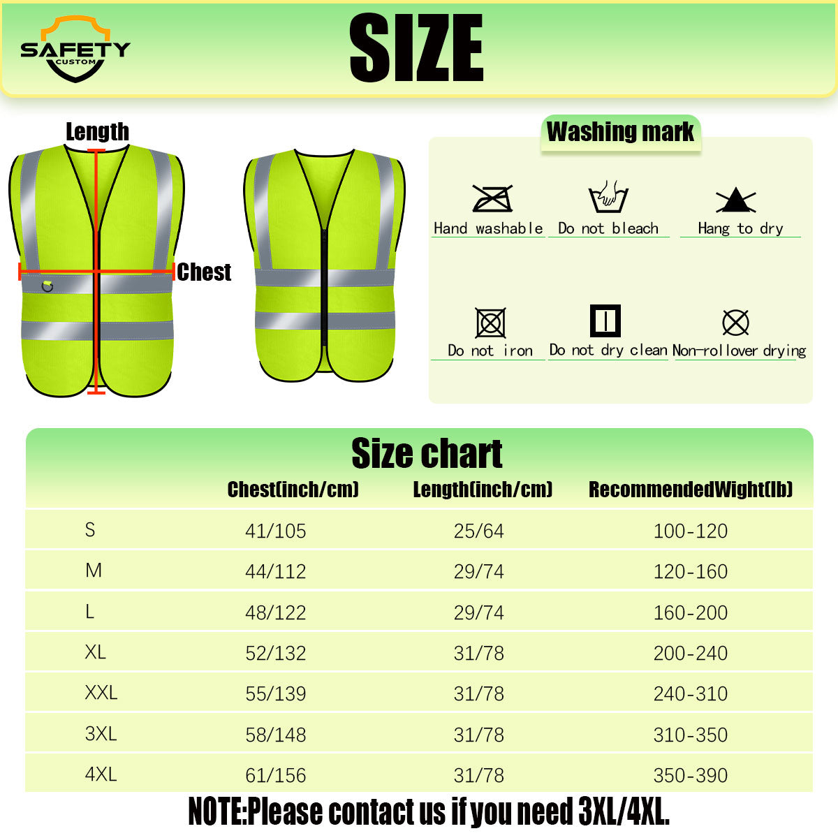 custom high visibility vests with logo safety vest print design with pocket zipper company work vest volunteer vest team safety vest