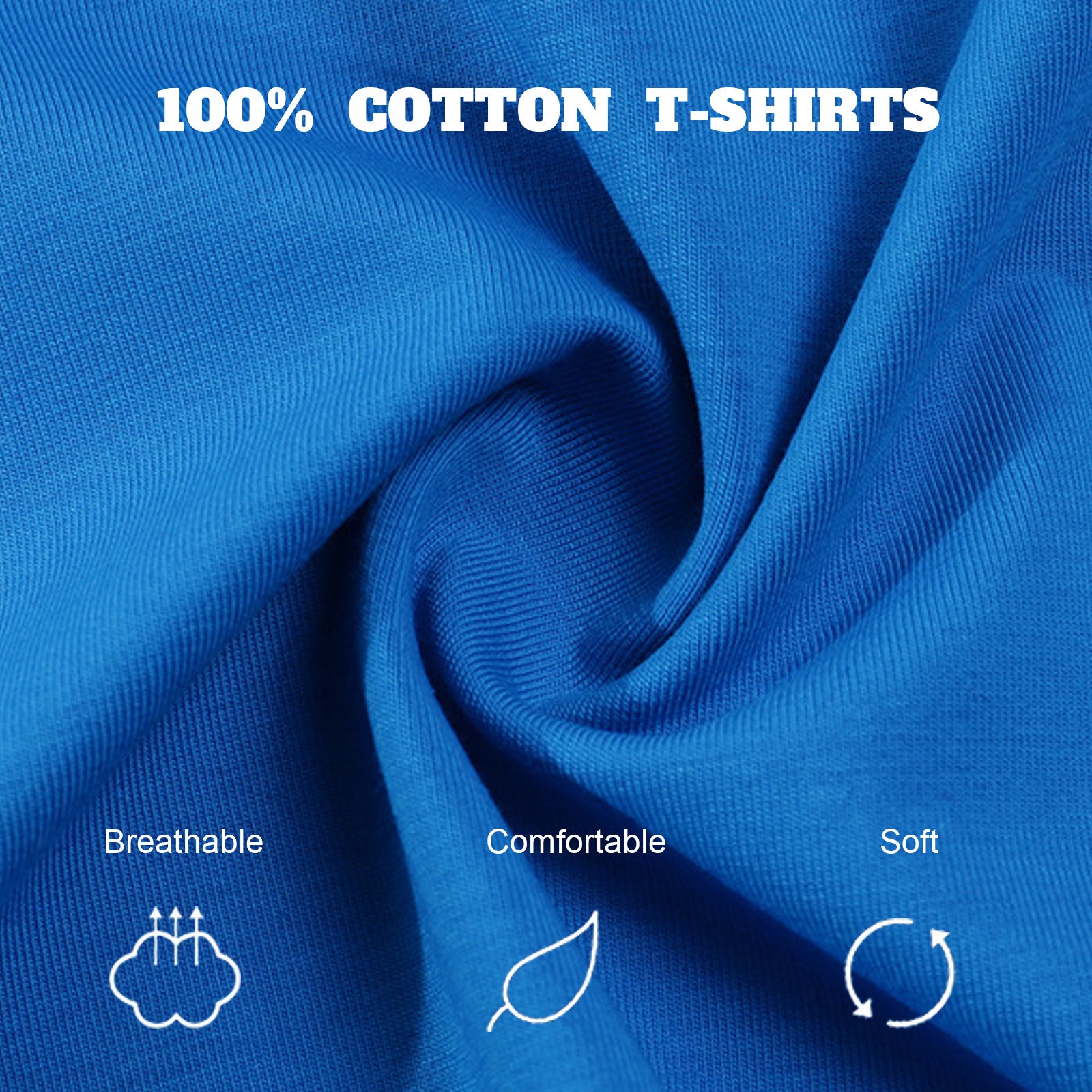 Custom T shirts 100% cotton short sleeve blue green black white orange size S M L XL XXL