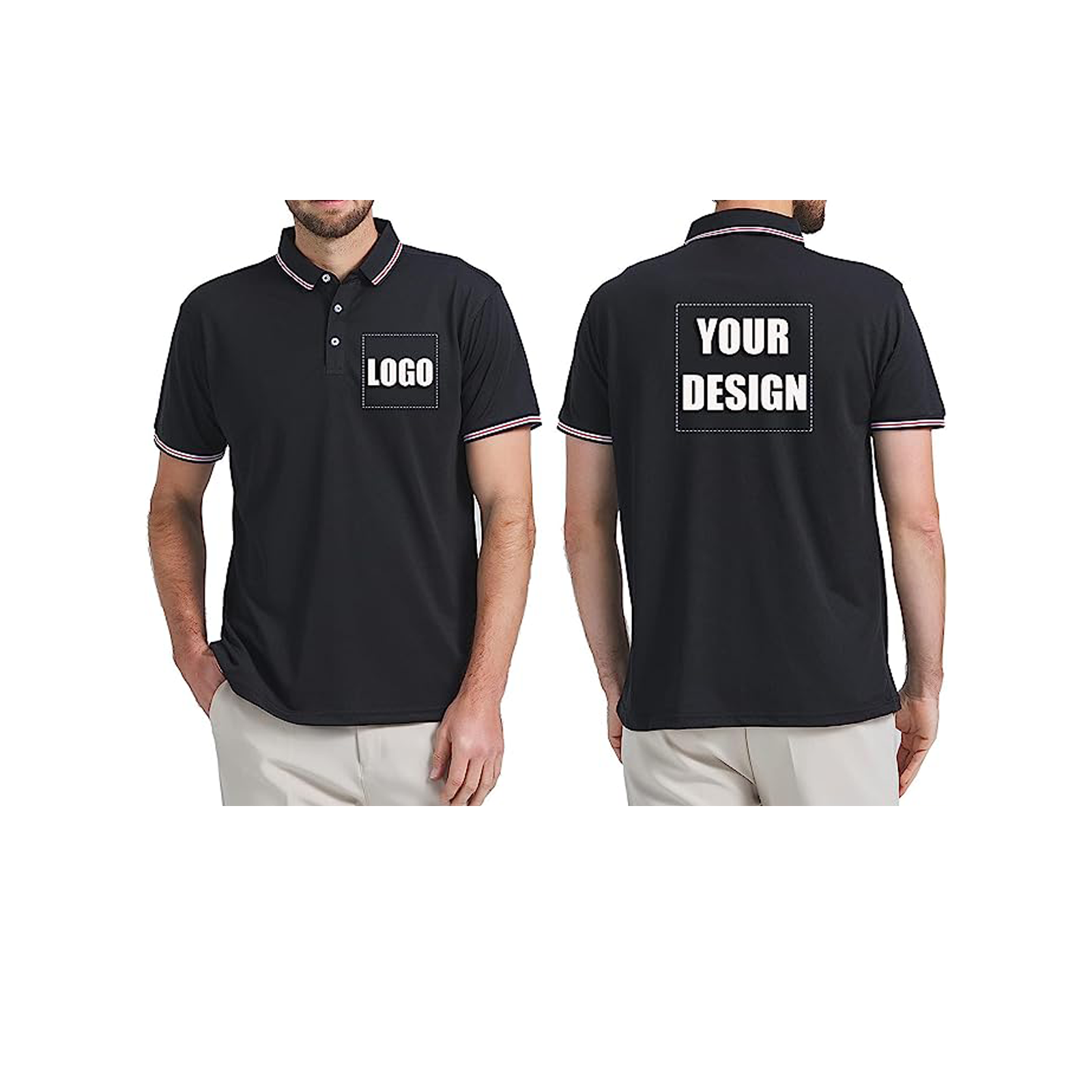 Free Customized Polo Shirts with Logo for Men Woman Personalized Polo T-Shirts Print Your Own Design Shirt