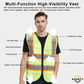 custom safety vest with logo high vis vest with pockets and zipper