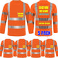 Custom High Visibility Shirts Long Sleeve Class 2 Reflective Shirts ANSI with Pocket Safety Shirts for Men and Women