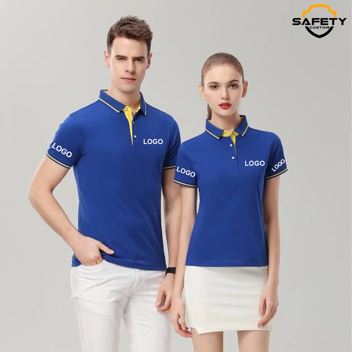 Custom Polo Shirts Cotton Polo Polyester Polo Shirts for Men Print Des Safety Custom