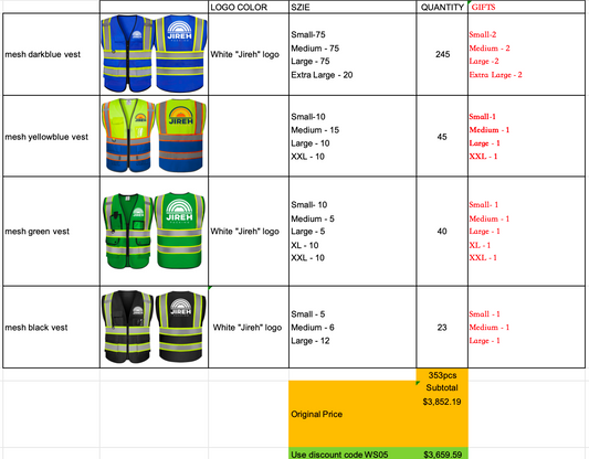 Gilets de sécurité personnalisés Jireh en gros avec logo - 168 gilets de sécurité