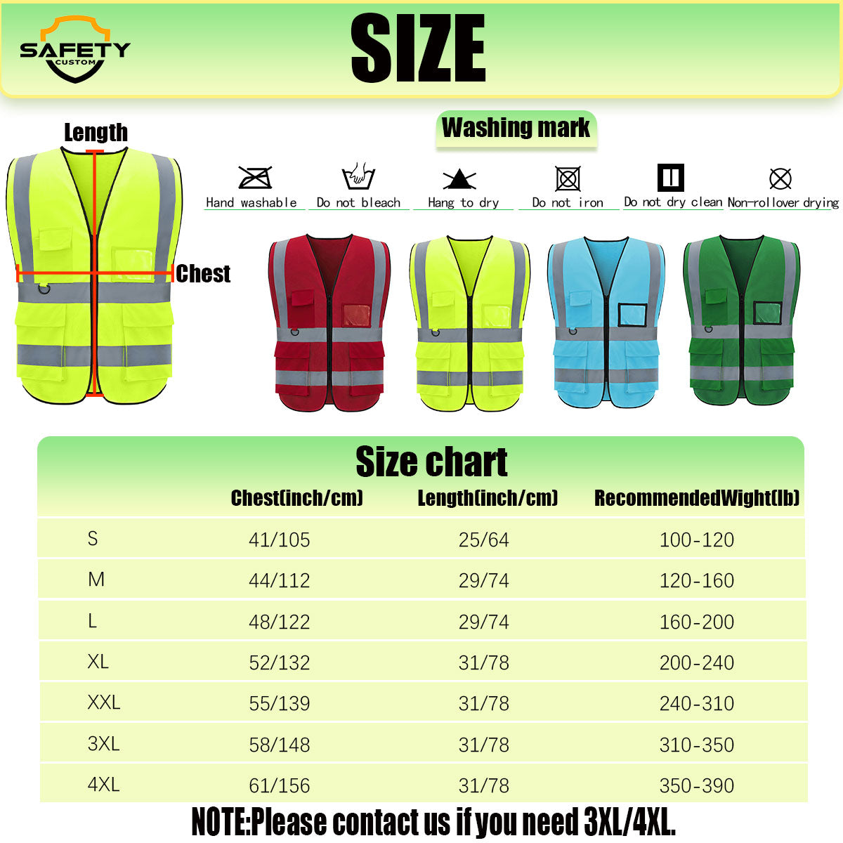 safety vest with logo print text image photo custom company work vest hi vis vest safety vest