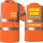 High Visibility T-Shirts Custom Logo Class 2 Safety Shirts with Reflective Tapes and Pocket Workwear(Free Printed,No MOQ.)