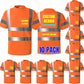 High Visibility T-Shirts Custom Logo Class 2 Safety Shirts with Reflective Tapes and Pocket Workwear(Free Printed,No MOQ.)