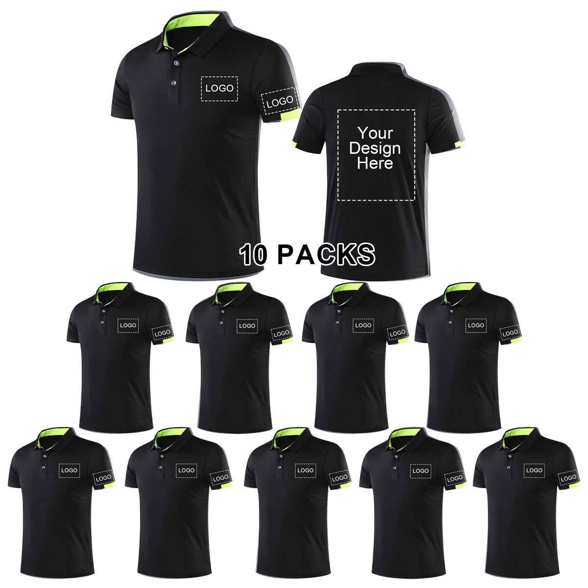 Custom Polo Shirt Design Your Own for Men Quick-Dry Athletic Short Sleeve Casual Moisture Wicking Golf Shirt Print Text Photo Logo