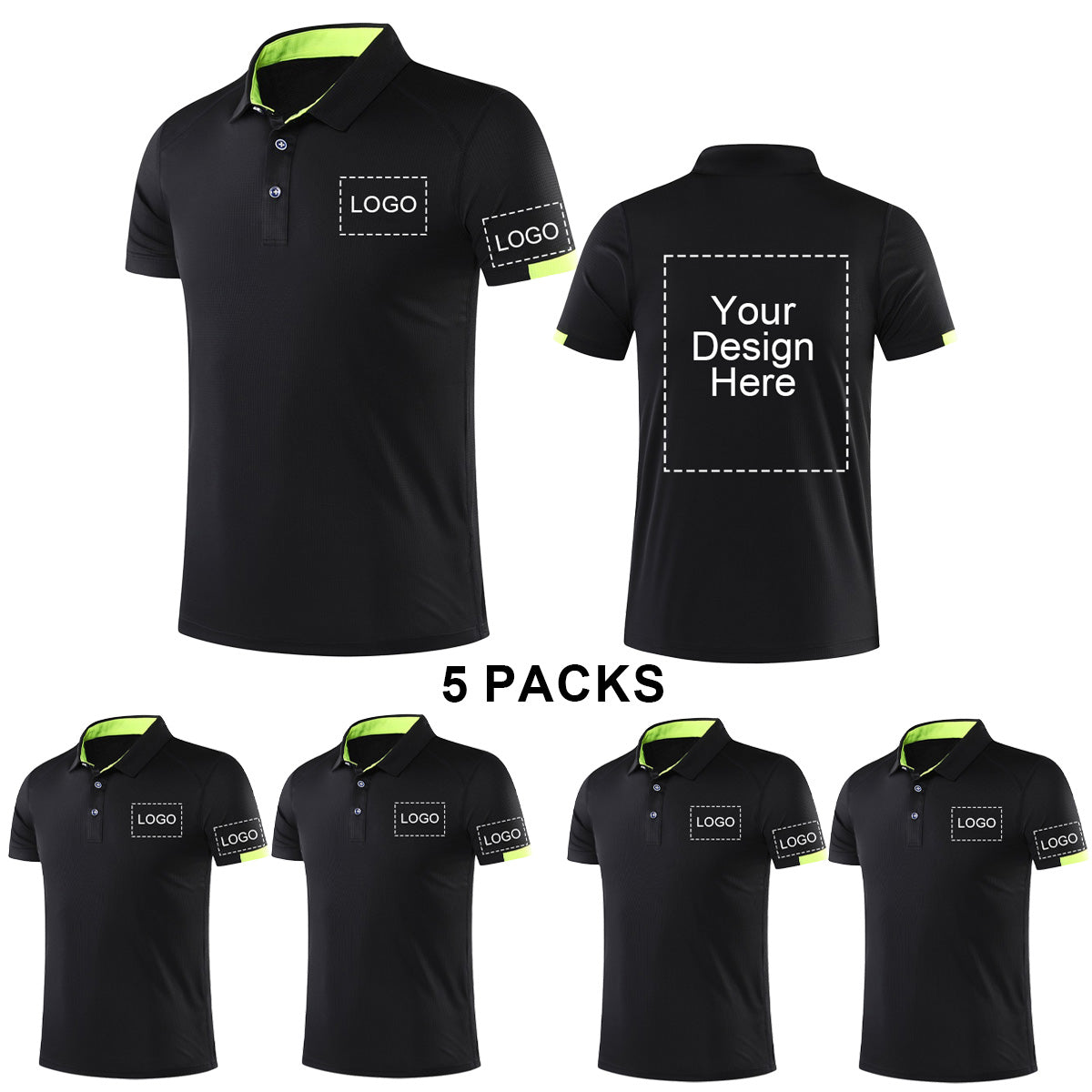 Custom Polo Shirt Design Your Own for Men Quick-Dry Athletic Short Sleeve Casual Moisture Wicking Golf Shirt Print Text Photo Logo