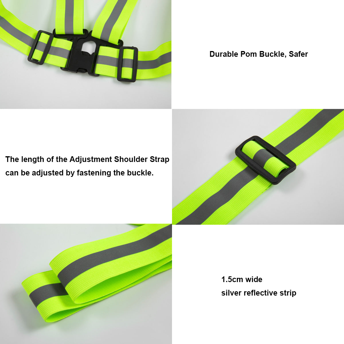 Reflective Straps High Visible Vest Adjustable Safety Straps for Outdoor