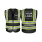 Black Safety Vest Custom Logo Reflective Vest with 5 Pockets and Zipper Class 2 High Visibility Vest Work Safety Vest