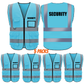 SECURITY Safety Vest with 5 Pokets and Zipper Reflective Vests Class 2 Visibility