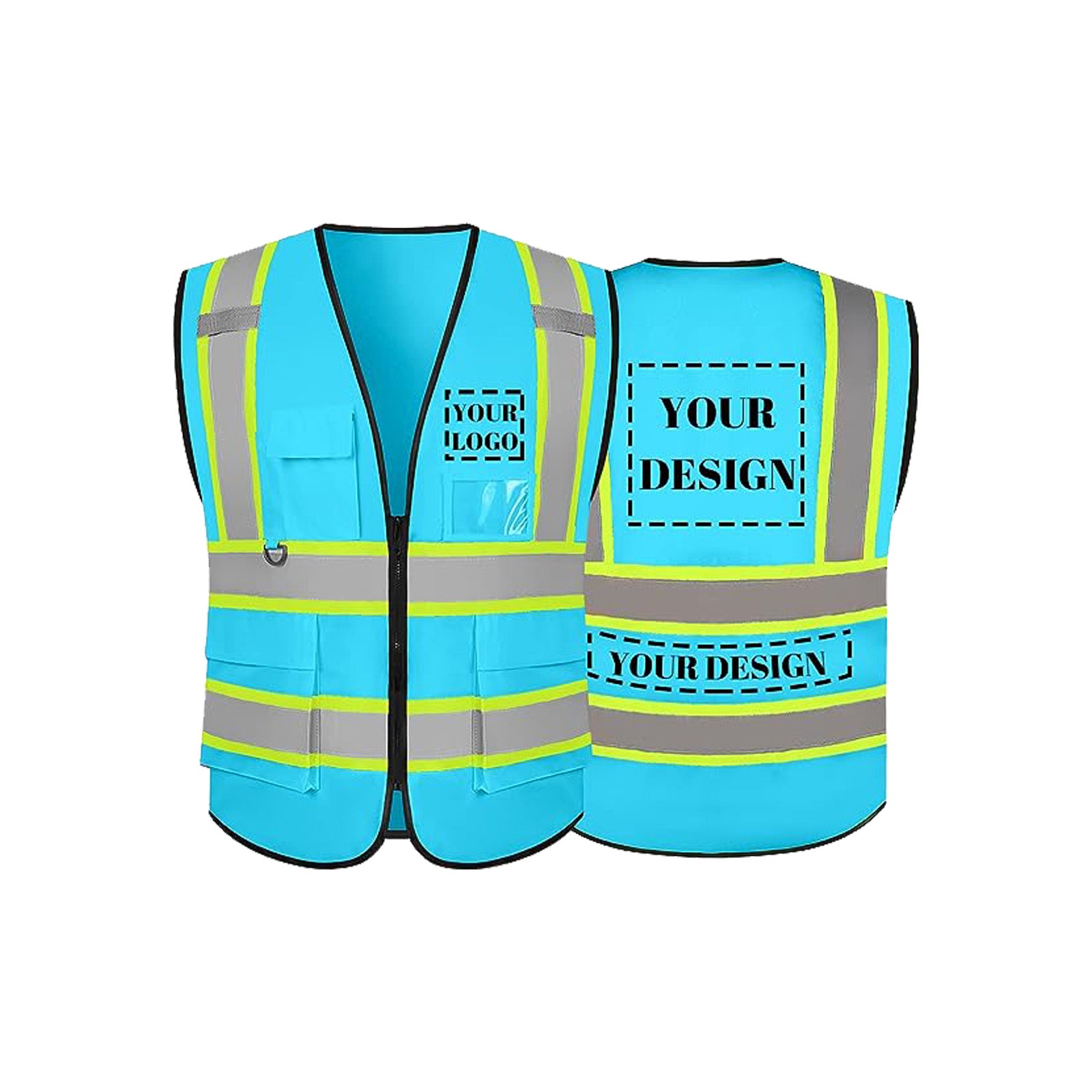 Custom safety vest customize hi vis vest reflective vest with logo blue S M L XL XXL