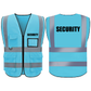 SECURITY Safety Vest with 5 Pokets and Zipper Reflective Vests Class 2 Visibility