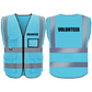 Volunteer Safety Vest with 5 Pokets and Zipper Reflective Vests Class 2 Visibility