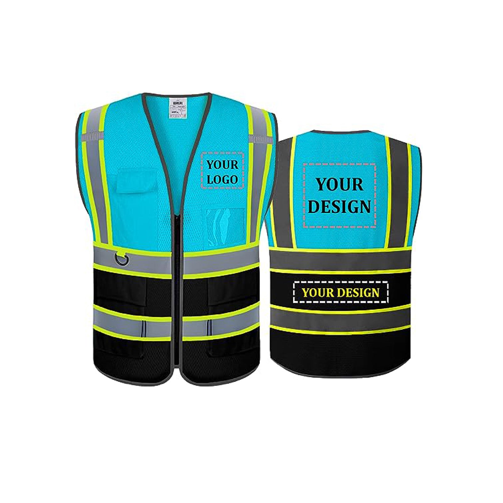 Custom safety vest customize hi vis vest reflective vest with logo blue safety vest S M L XL XXL