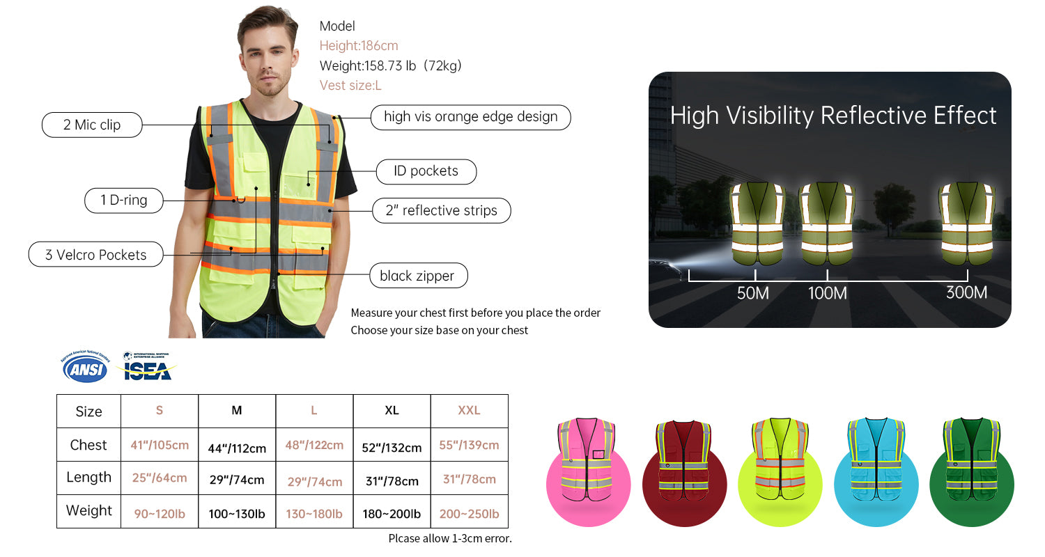 Custom safety vest logo customize hi vis vest reflective vest company logo no minimum