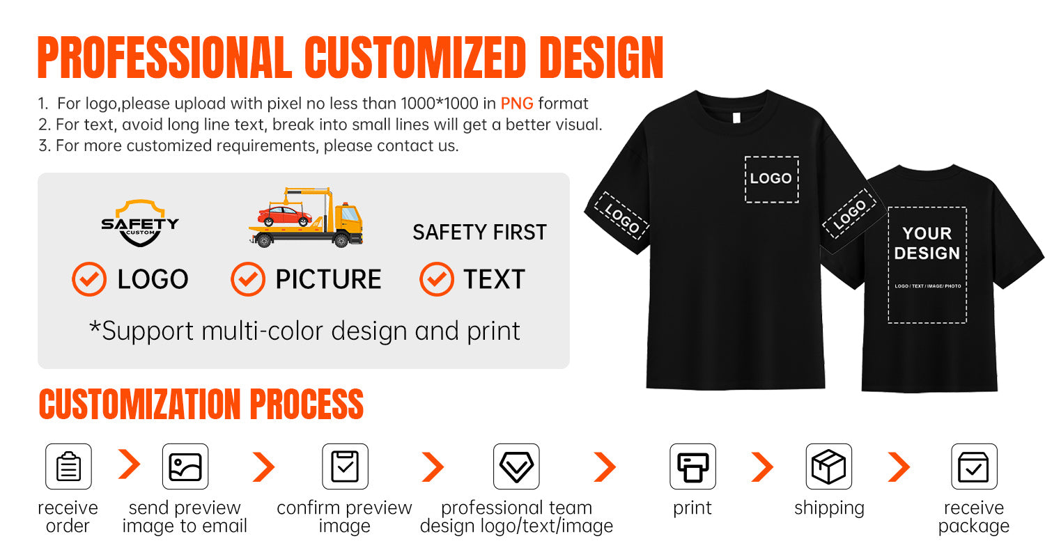 Custom cotton T shirts customize black t-shirts with logo white t shirt