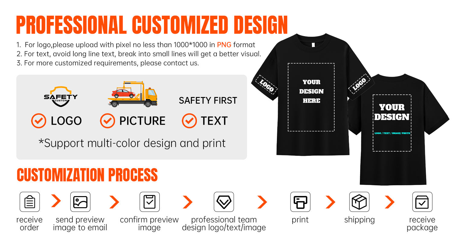 custom shirts bulk with LOGO PHOTO TEXT for company team tee shirts