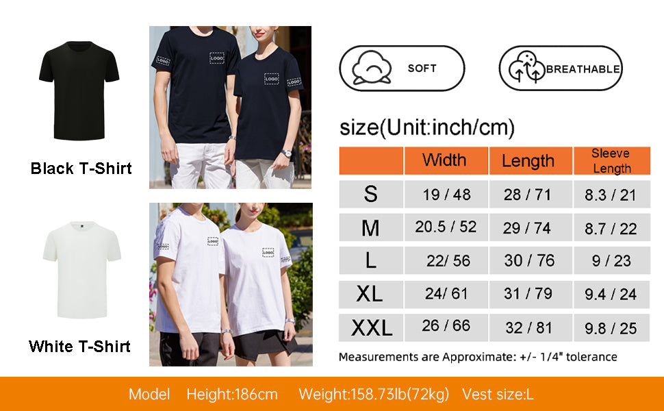 Custom cotton T shirts customize black t-shirts with logo white t shirt size S M L XL XXL add own design