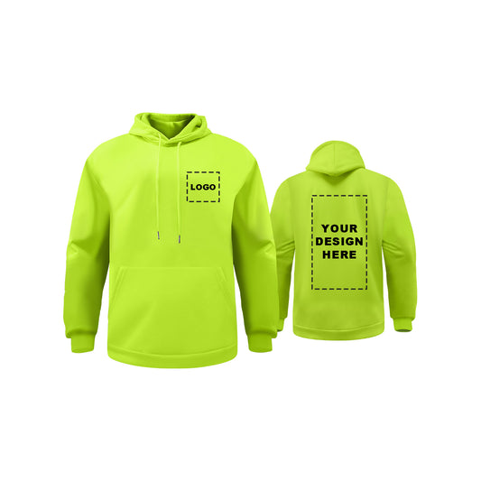 Custom Hi Vis Sweatshirt with Pocket Jacket Safety Long Sleeve High Visibility with Hood