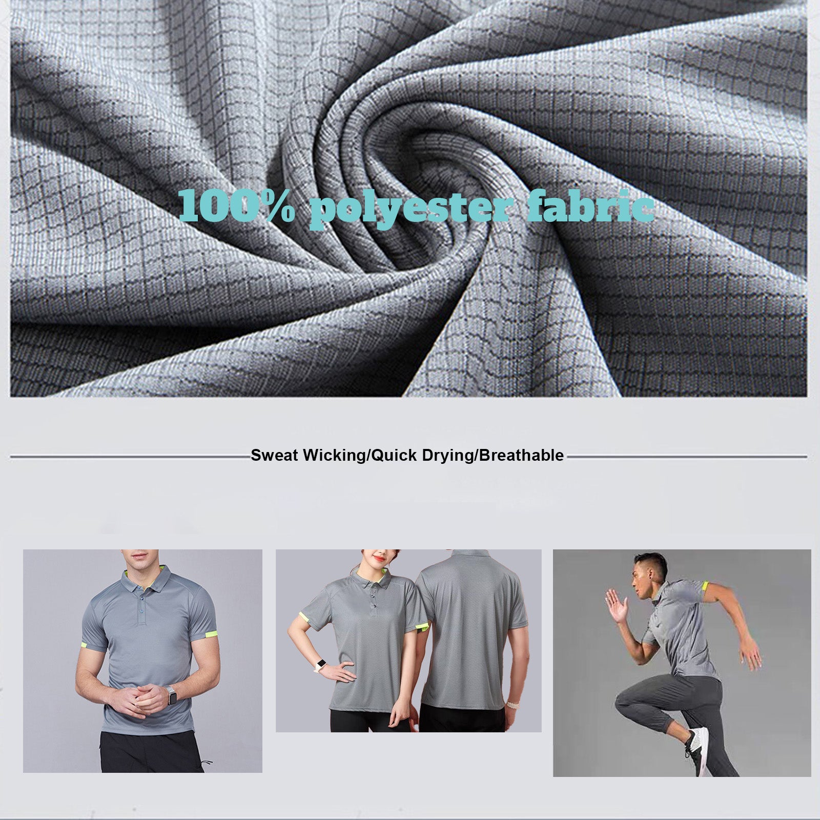 Custom Polo Shirt Gray Design Your Own for Men Woman Size S M L XL XXL