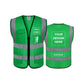 Custom green safety vest customize hi vis vest mesh reflective vest with logo print your own design S M L XL XXL