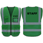 Staff Safety Vest with 5 Pokets and Zipper Reflective Vests Class 2 Visibility