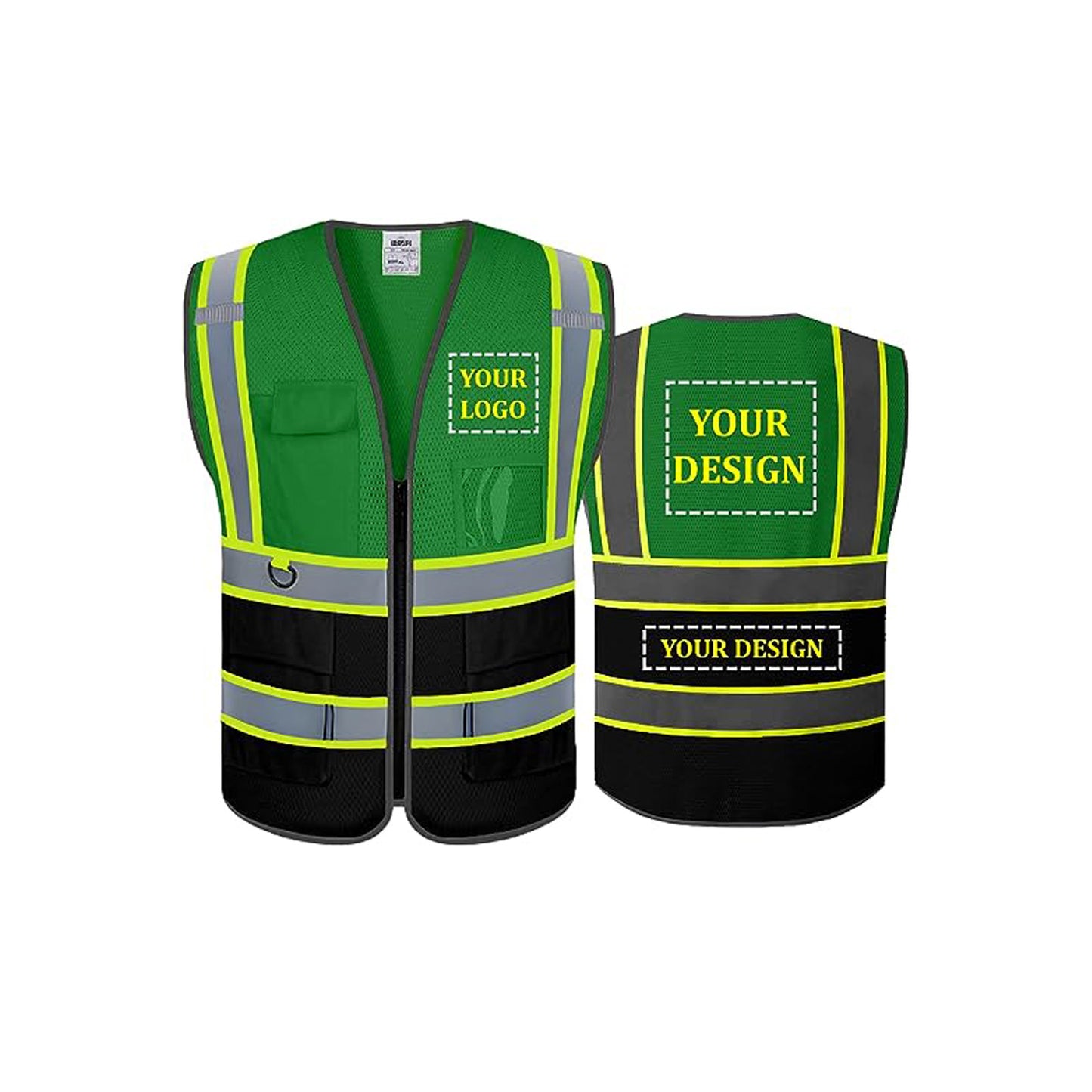 Custom safety vest customize hi vis vest reflective vest with logo green safety vest S M L XL XXL