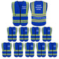 Custom Logo Reflective Safety Vest with 5 Pockets and Zipper Class 2 High Visibility Vest Work Safety Vest(Free Printed,No MOQ.)
