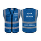 Reflective Safety Vest Breathable Mesh Material Class 2 Safety Vests ANSI with 5 Pockets Zipper High Visibility