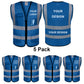 Reflective Safety Vest Breathable Mesh Material Class 2 Safety Vests ANSI with 5 Pockets Zipper High Visibility