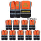 Custom Safety Vest Customized Logo with Pockets for Man Woman Construction Workwear High Visibility Reflective Class 2
