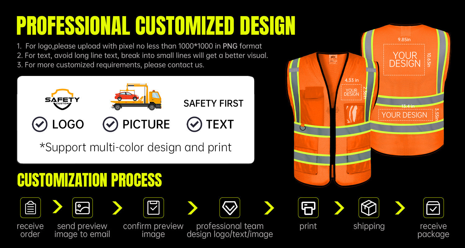 orange safety vest custom logo mesh safety vest for man woman