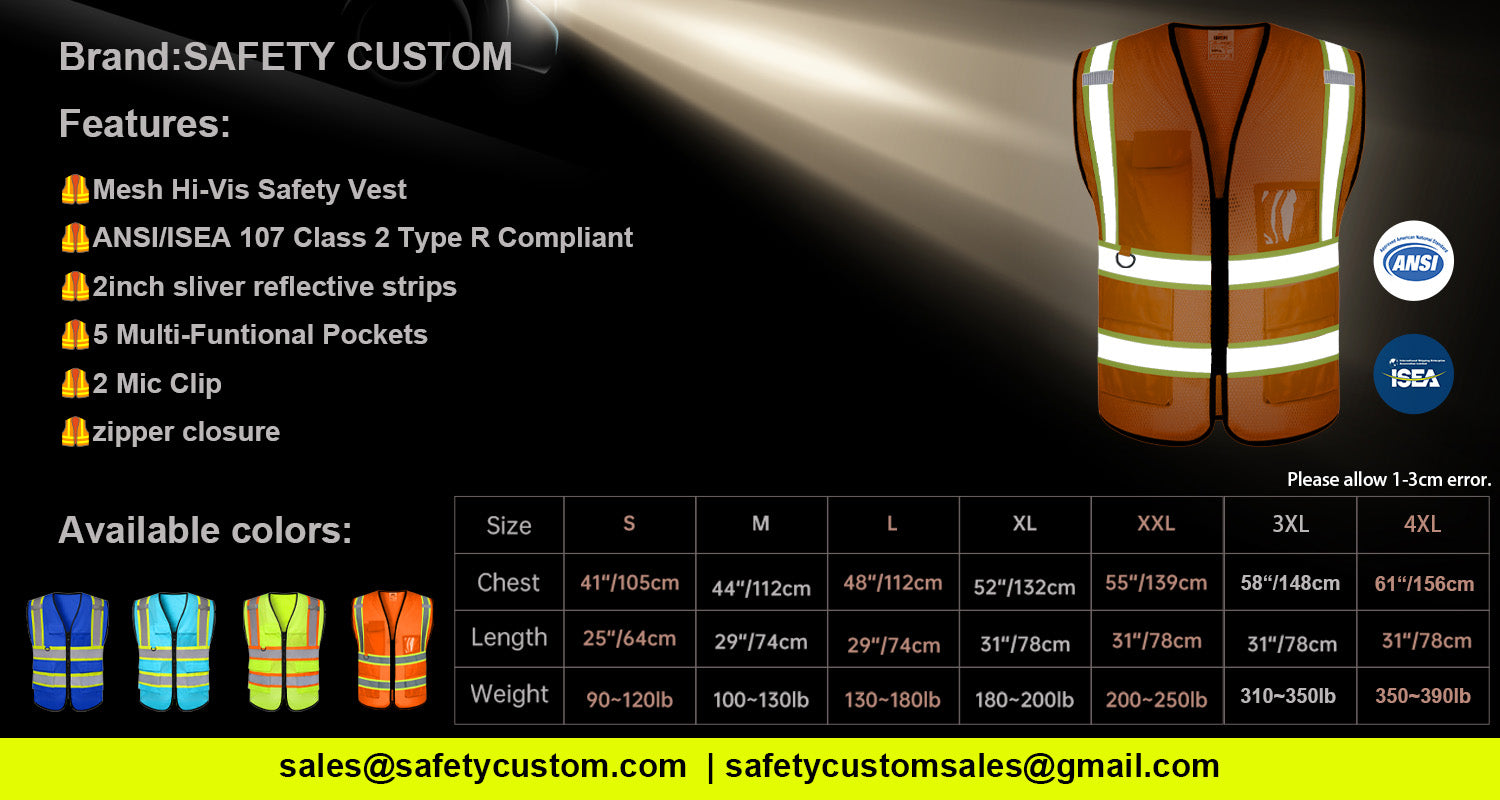 hi vis orange vest with logo custom vest for work