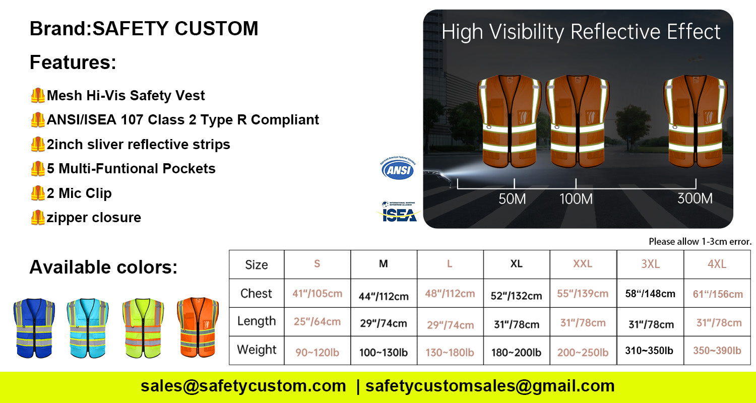 hi vis orange vest with logo custom vest for work