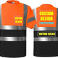 Custom Logo High Visibility T-Shirts Class 2 Safety Shirts with Reflective Tapes and Pocket Workwear(Free Printed,No MOQ.)