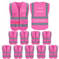 Gilet de sécurité personnalisé avec logo, lot de 1. Gilets réfléchissants de classe 2, visibilité personnalisable, en gros, avec poches et fermeture éclair (impression gratuite, sans minimum de commande).