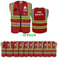 Fire Safety Vest Hi Vis Reflective Security 4 Pockets and Front Zipper Reflective Security Vest