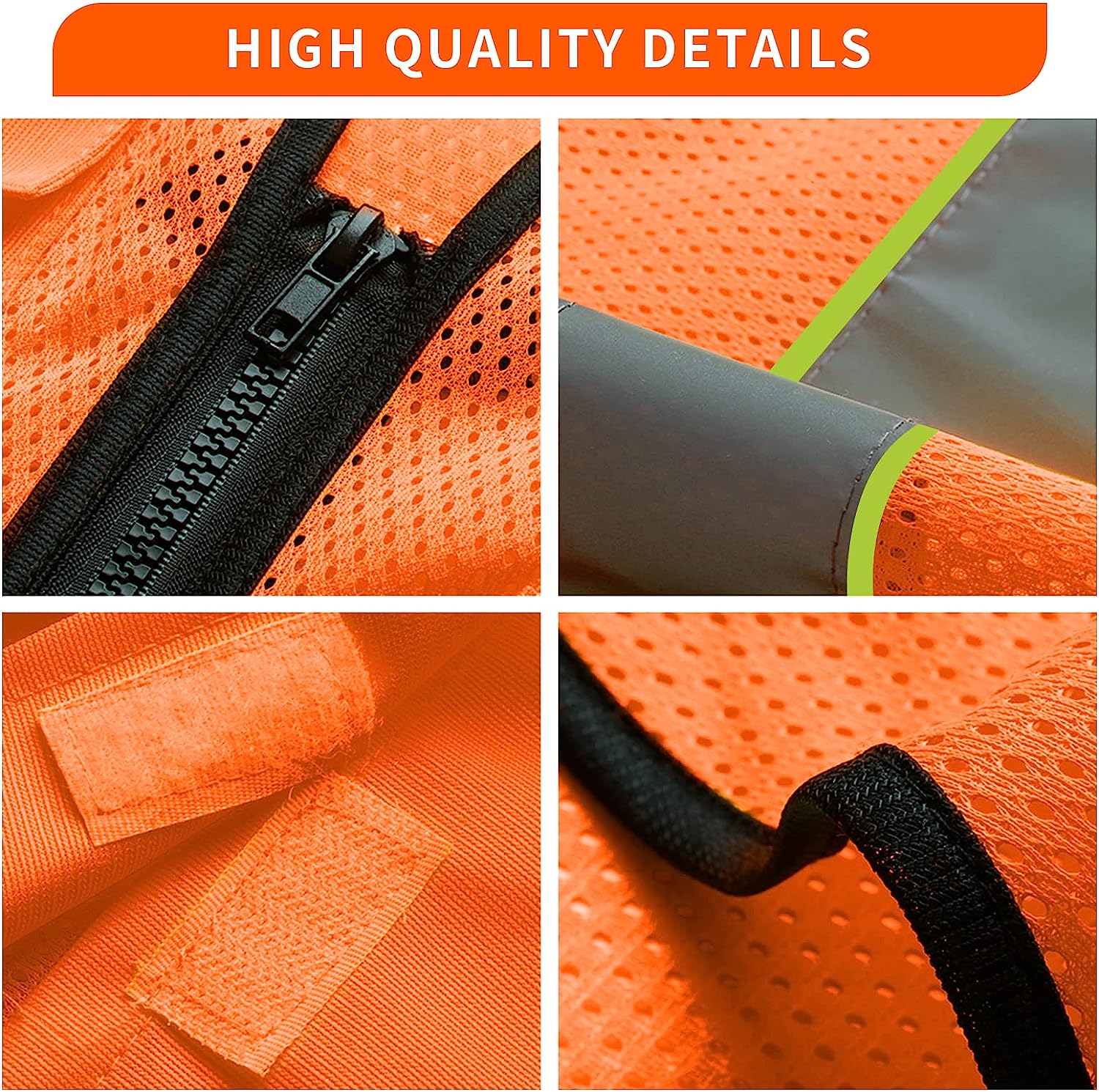Orange Safety Vest Custom Logo Mesh High Visibility Vest Security Work –  Safety Custom